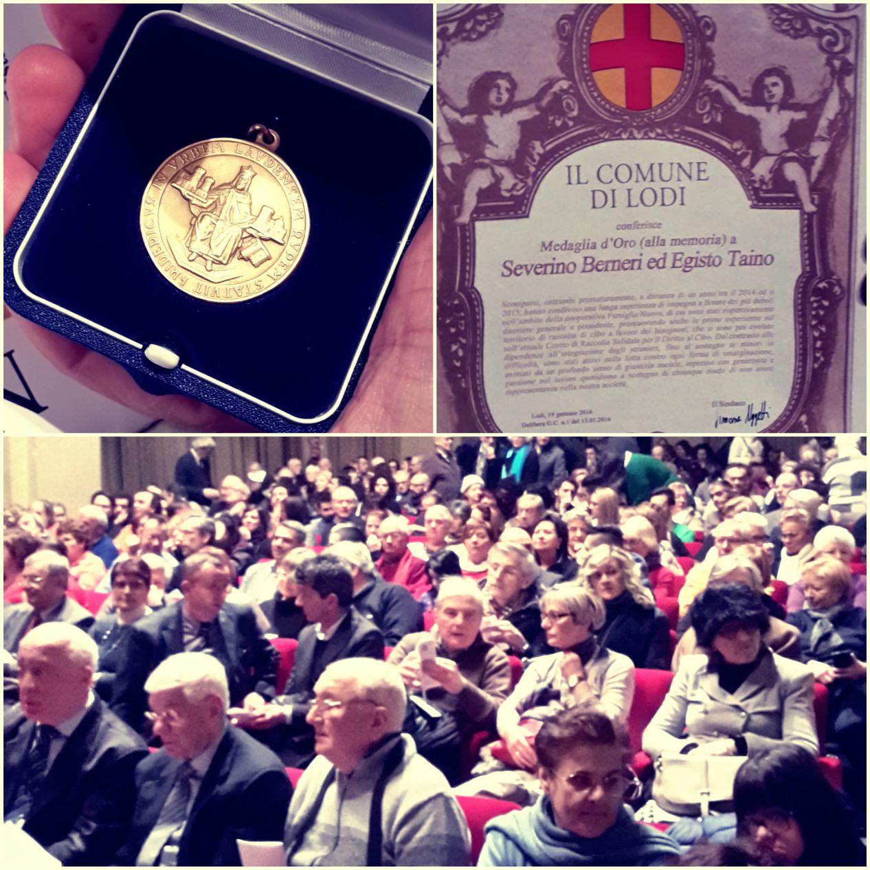 Civiche benemerenze Lodi medaglia d’oro alla memoria a Severino ed Egisto