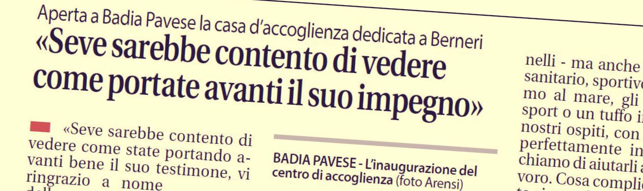articolo Libertà su inaugurazione Casa Seve articolo Libertà su inaugurazione Casa Seve